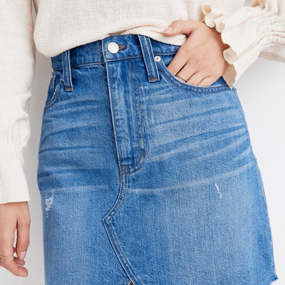 MADEWELL Rigid Denim A-Line Mini Skirt Keene Wash - Picture 4 of 8